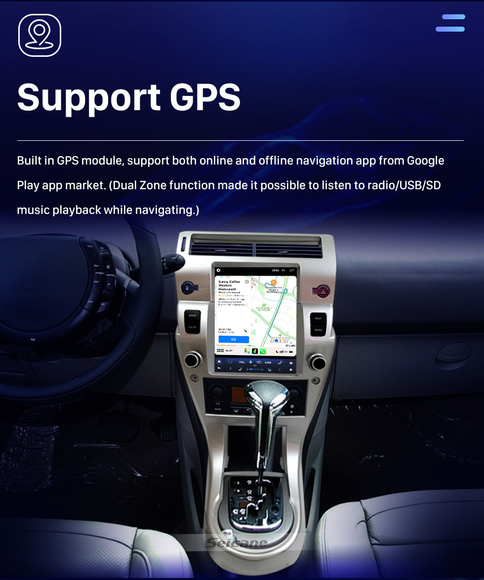 Seicane Сенсорный экран HD 9,7 дюйма Android 10.0 для 2008-2011 Peugeot C-QUATRE Радио Система GPS-навигации Bluetooth Поддержка Carplay Резервная камера Видеорегистратор Управление на руле TPMS