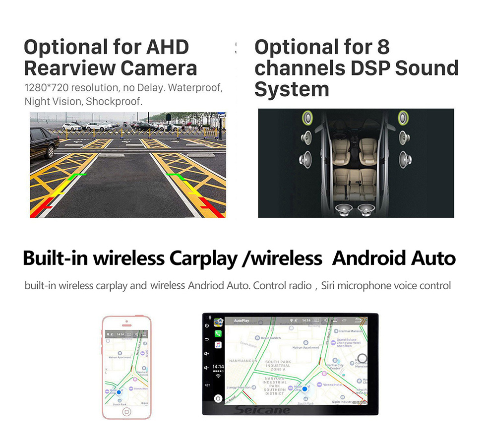 Seicane Сенсорный экран HD 7 дюймов Android 11.0 для Audi A3 2011 года Радио с системой GPS-навигации Carplay Поддержка Bluetooth Цифровое телевидение