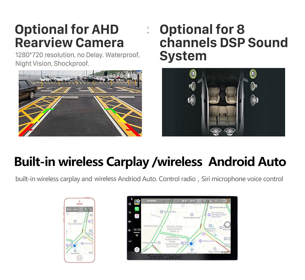 Seicane Tela sensível ao toque hd 7 polegadas android 11.0 para 2011 audi a3 rádio com sistema de navegação gps carplay suporte bluetooth tv digital