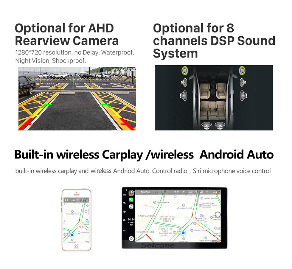 Seicane Android 11.0 Pour 2011 Audi A4 Radio 7 pouces Système de navigation GPS Bluetooth HD Écran tactile Prise en charge de Carplay Commande au volant DSP