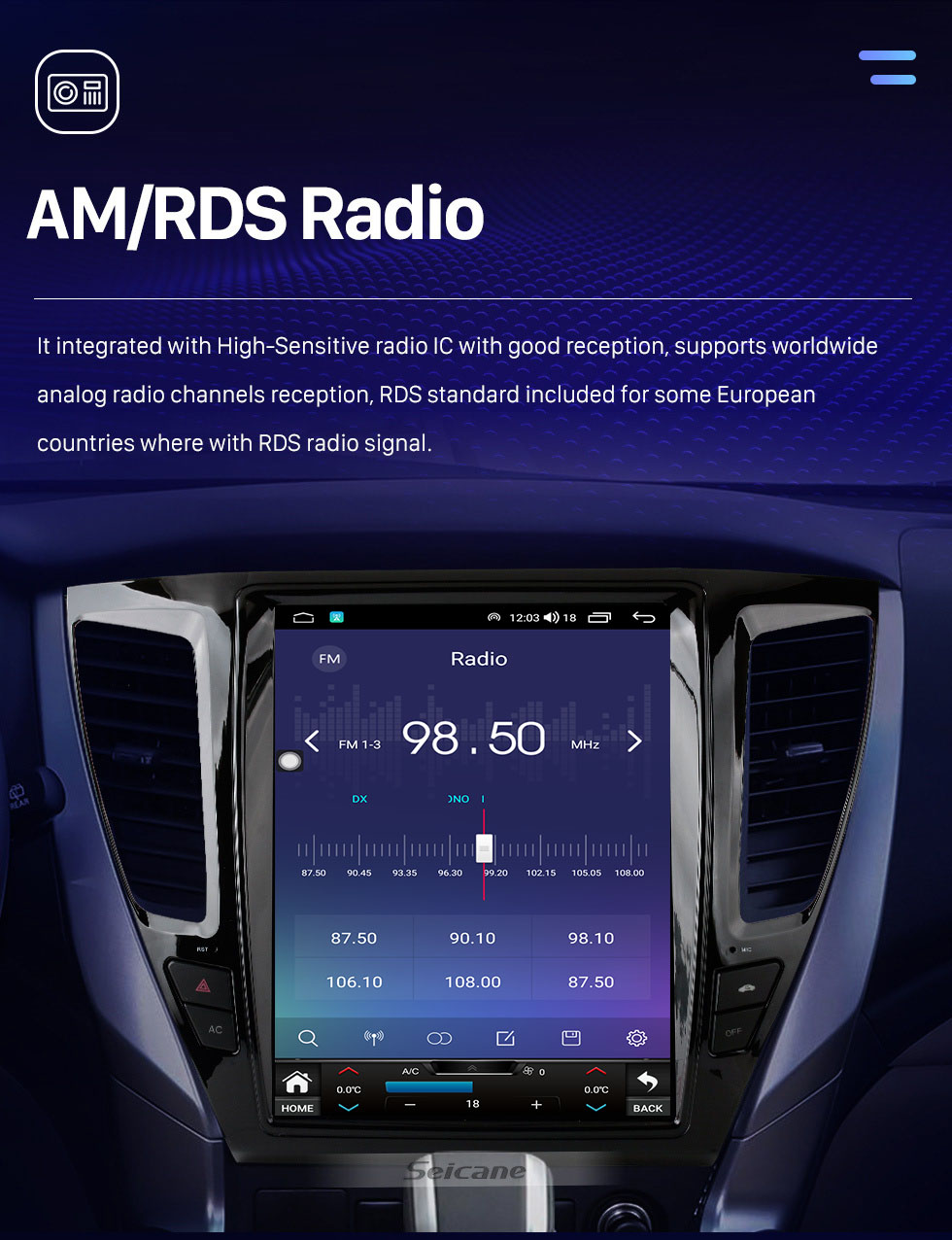 Seicane Radio de navegación GPS con pantalla táctil Android 10,0 HD de 12,1 pulgadas para Mitsubishi Pajero Sport V93 V97 V98 2016-2019 con soporte Bluetooth Carplay TPMS