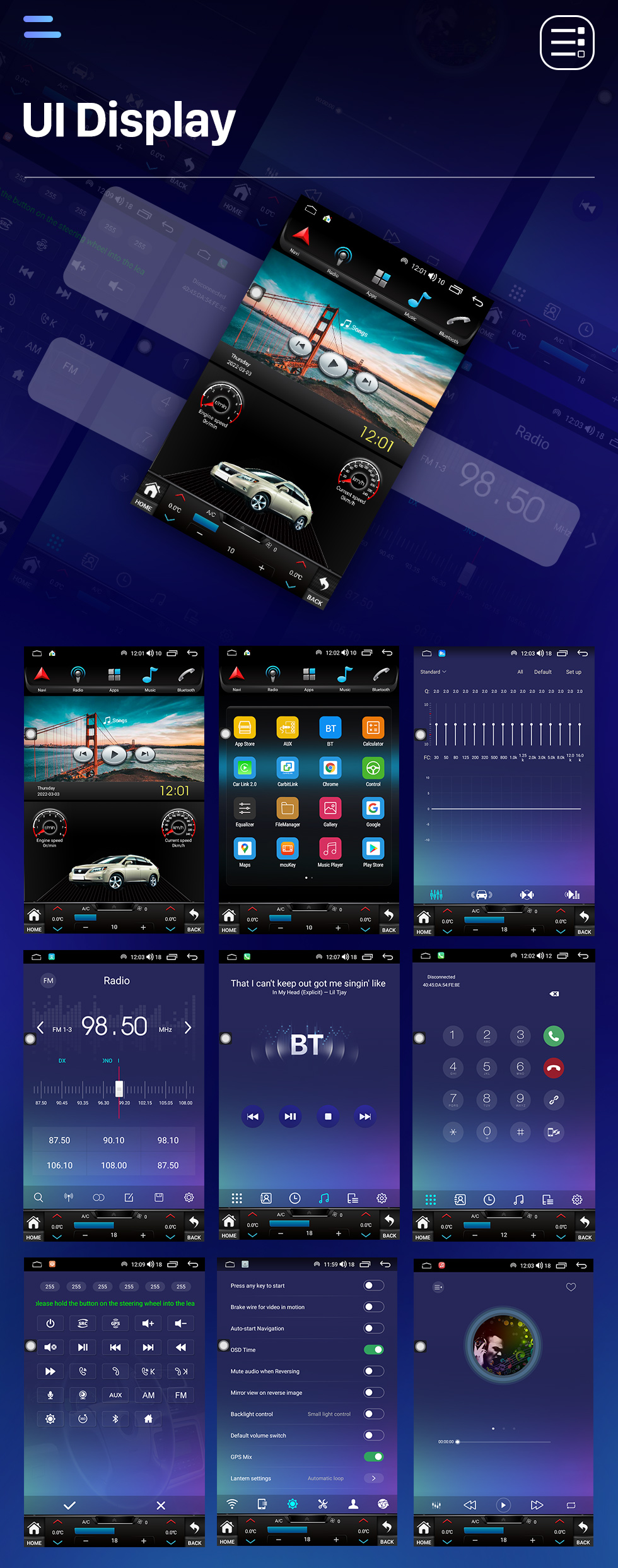 Seicane 12,1 pouces Android 10.0 HD Radio de navigation GPS à écran tactile pour Mitsubishi Pajero Sport V93 V97 V98 2016-2019 avec prise en charge Bluetooth Carplay TPMS