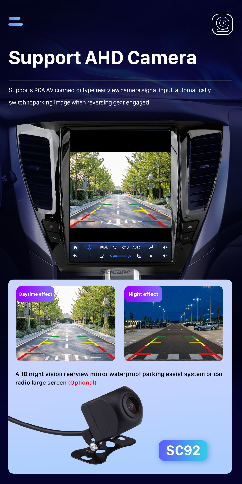 Seicane 12,1 Zoll Android 10.0 HD Touchscreen GPS Navigationsradio für Mitsubishi Pajero Sport V93 V97 V98 2016-2019 mit Bluetooth Carplay Unterstützung TPMS