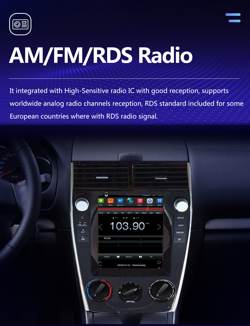 Seicane Сенсорный экран HD для MAZDA 6 2004-2015 гг. Android 10.0 9,7-дюймовый GPS-навигатор Радио WIFI Поддержка Bluetooth TPMS Цифровое ТВ Carplay OBD2 DVR