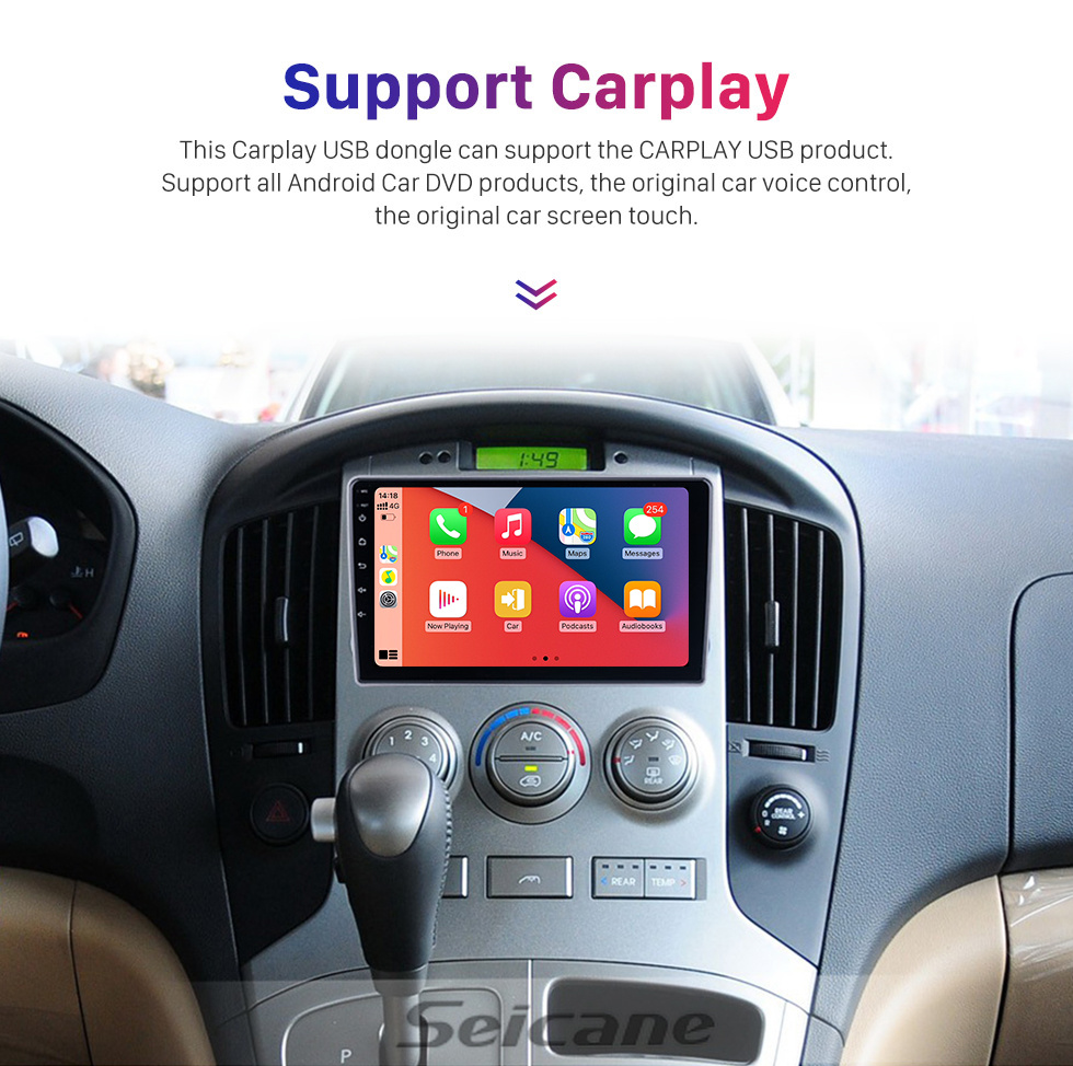 Seicane Android 10.0 Carplay 9 Zoll 1920*720 Full-Fit-Bildschirm für 2007 2008 2009–2015 HYUNDAI PARTAON STAREX/H1 GPS-Navigationsradio mit HD-Touchscreen