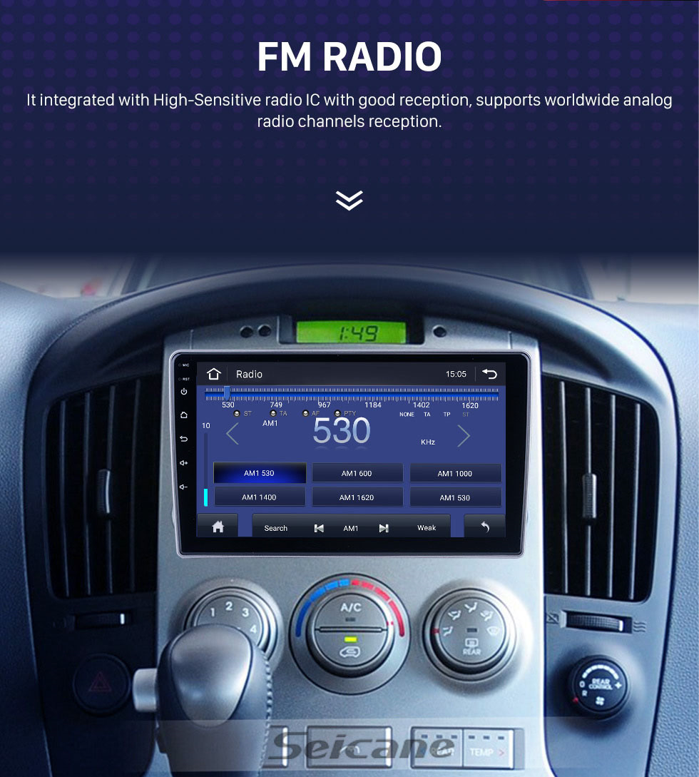 Seicane Android 10.0 Carplay 9 polegadas 1920 * 720 Tela de ajuste completo para 2007 2008 2009-2015 HYUNDAI PARTAON STAREX / H1 Rádio de navegação GPS com tela de toque HD