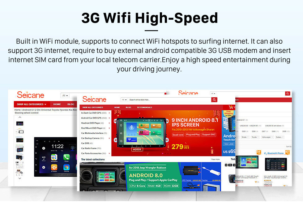 Seicane Radio de navegación GPS con pantalla táctil HD de 9 pulgadas Android 10,0 para Toyota Camry 2000-2003 con soporte Bluetooth AUX Carplay DAB + OBD Seicane Radio de navegación GPS con pantalla táctil HD de 9 pulgadas Android 10,0 para Toyota Camry 2000-2003 con soporte Bluetooth AUX Carplay DAB + OBD