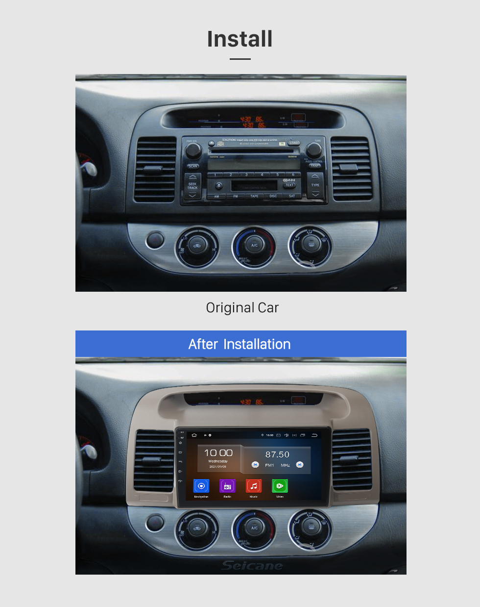 Seicane Android 13.0 9-Zoll-GPS-Navigationsradio für 2000-2003 Toyota Camry mit HD-Touchscreen Carplay Bluetooth-Unterstützung Digital-TV Seicane Android 13.0 9-Zoll-GPS-Navigationsradio für 2000-2003 Toyota Camry mit HD-Touchscreen Carplay Bluetooth-Unterstützung Digital-TV