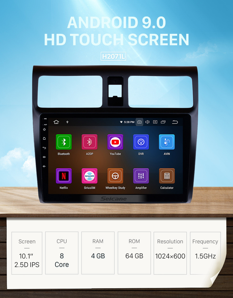 Seicane Aftermarket Radio 10.1 pulgadas Android 9.0 Navegación GPS para 2005-2010 SUZUKI SWIFT Mirror Link Bluetooth WiFi Soporte de audio Cámara de vista trasera 1080P Video DVR DAB + Reproductor de DVD Seicane Aftermarket Radio 10.1 pulgadas Android 9.0 Navegación GPS para 2005-2010 SUZUKI SWIFT Mirror Link Bluetooth WiFi Soporte de audio Cámara de vista trasera 1080P Video DVR DAB + Reproductor de DVD