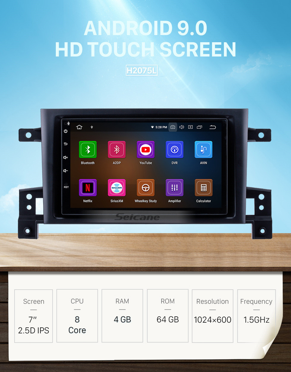 Seicane Android 9.0 Radio GPS navigation system for 2005-2013 Suzuki Vitara with DVD player Bluetooth HD 1024*600 touch screen OBD2 DVR Rearview camera TV 1080P Video 4G WIFI Mirror link Steering Wheel Control USB Seicane Android 9.0 Radio GPS navigation system for 2005-2013 Suzuki Vitara with DVD player Bluetooth HD 1024*600 touch screen OBD2 DVR Rearview camera TV 1080P Video 4G WIFI Mirror link Steering Wheel Control USB