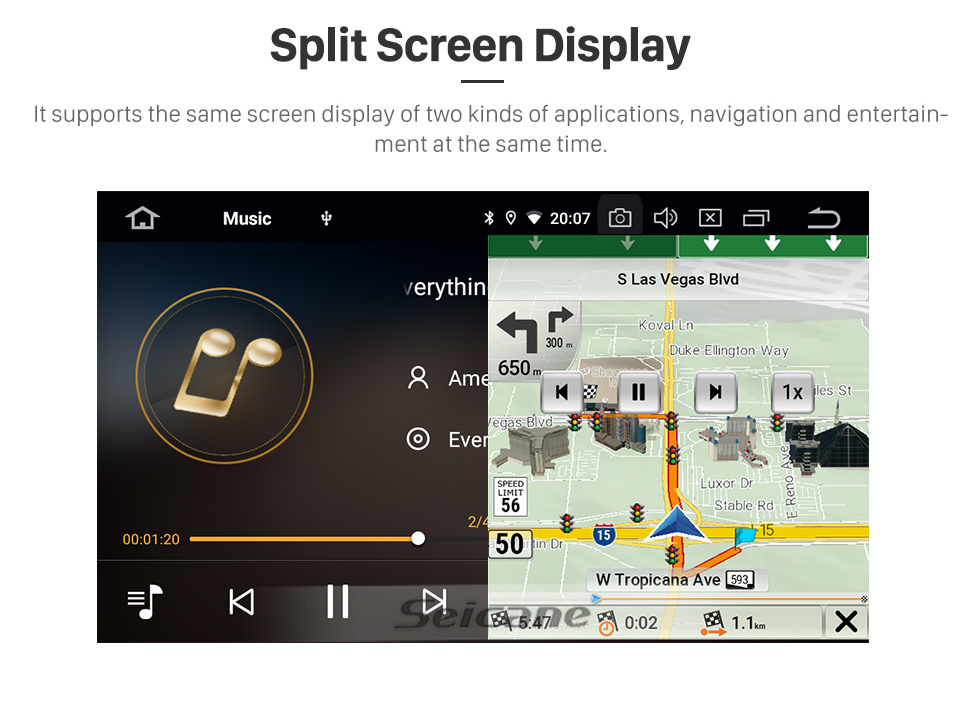 Seicane 9-дюймовый Android 11.0 для 2002-2010 NSSSA MARCH Стерео GPS-навигационная система с Bluetooth OBD2 DVR HD с сенсорным экраном Камера заднего вида