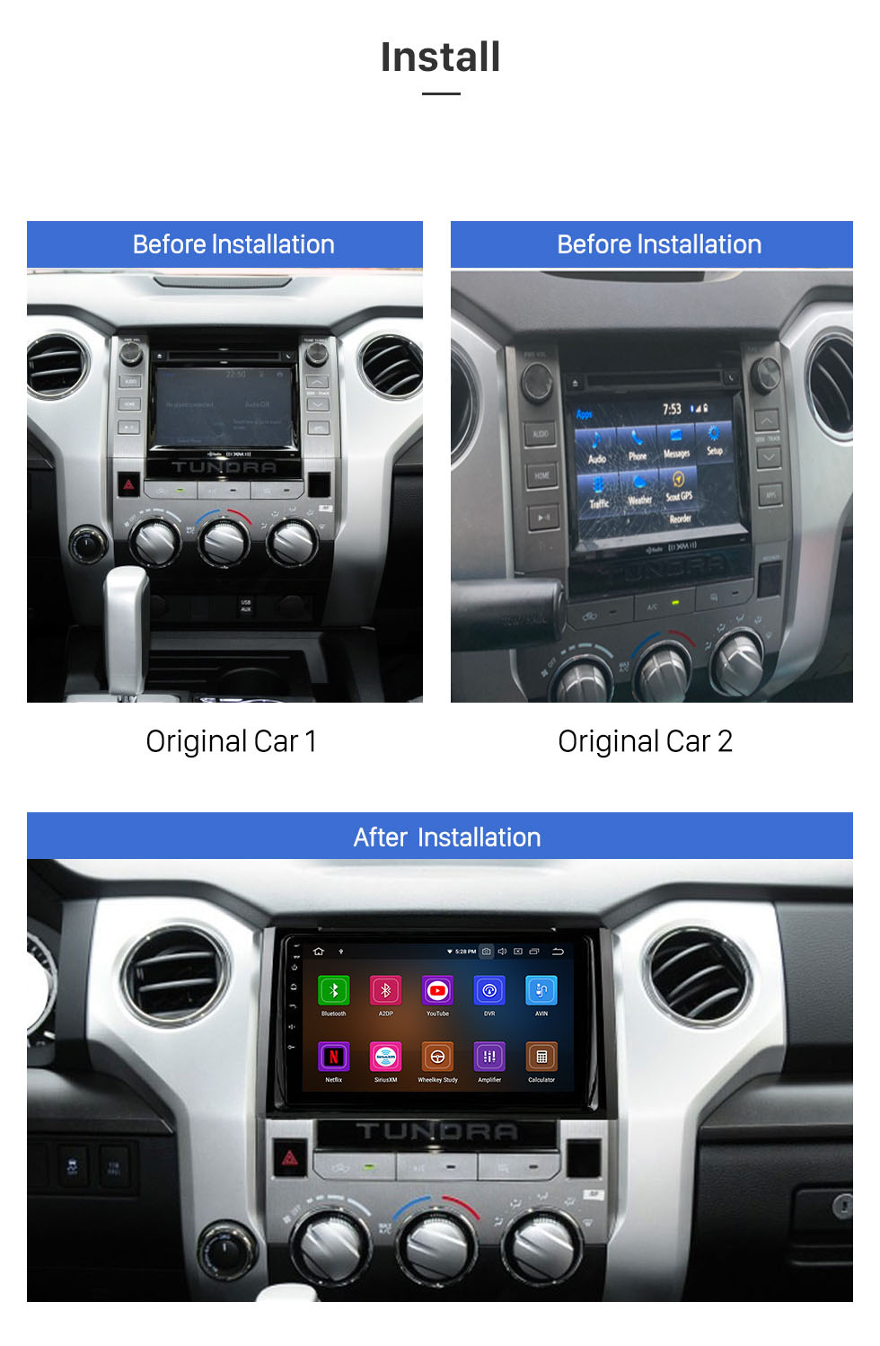 Seicane Radio OEM 10,1 pouces Android 11.0 pour 2006-2015 TOYOTA LAND CRUISER Bluetooth HD Écran tactile Prise en charge de la navigation GPS Carplay Caméra arrière TPMS