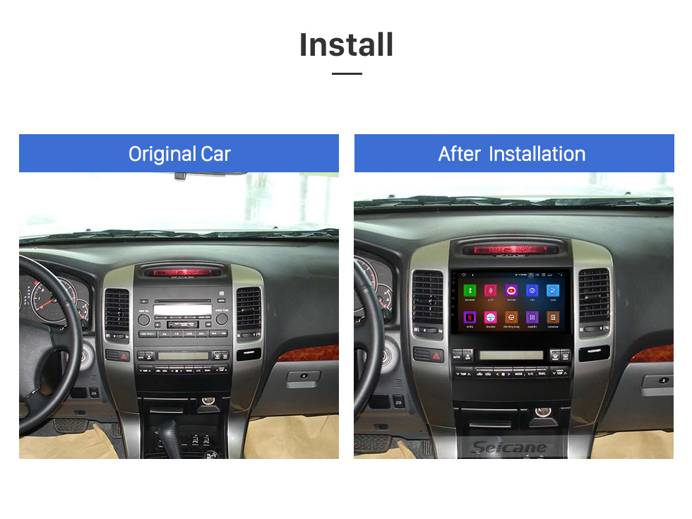 Seicane OEM 10.1 pulgadas Android 11.0 Radio para 2006-2015 TOYOTA LAND CRUISER Bluetooth HD Pantalla táctil Soporte de navegación GPS Carplay Cámara trasera TPMS