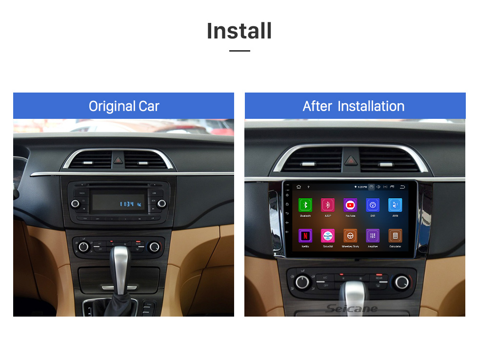 Seicane OEM Android 11.0 para 2018 ROVER MG6 Radio com Bluetooth 9 polegadas HD Touchscreen Sistema de navegação GPS Suporte para Carplay DSP