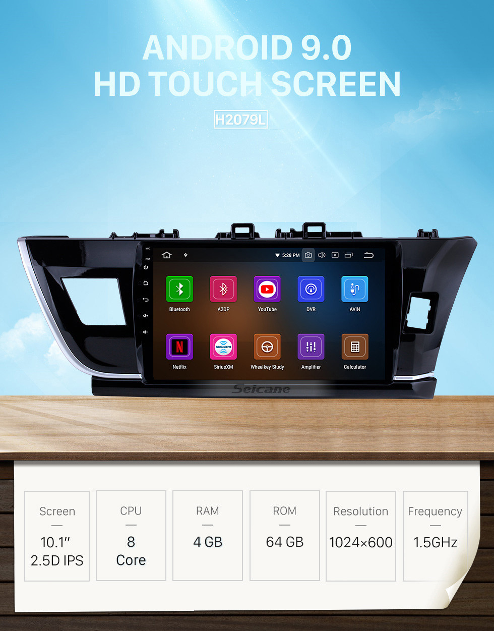 Seicane 10,1 pouces Android 9.0 HD à écran tactile Radio système de navigation GPS pour 2014 Toyota Corolla RHD Bluetooth caméra de recul TV 1080P 4G WIFI volant contrôle miroir Seicane 10,1 pouces Android 9.0 HD à écran tactile Radio système de navigation GPS pour 2014 Toyota Corolla RHD Bluetooth caméra de recul TV 1080P 4G WIFI volant contrôle miroir