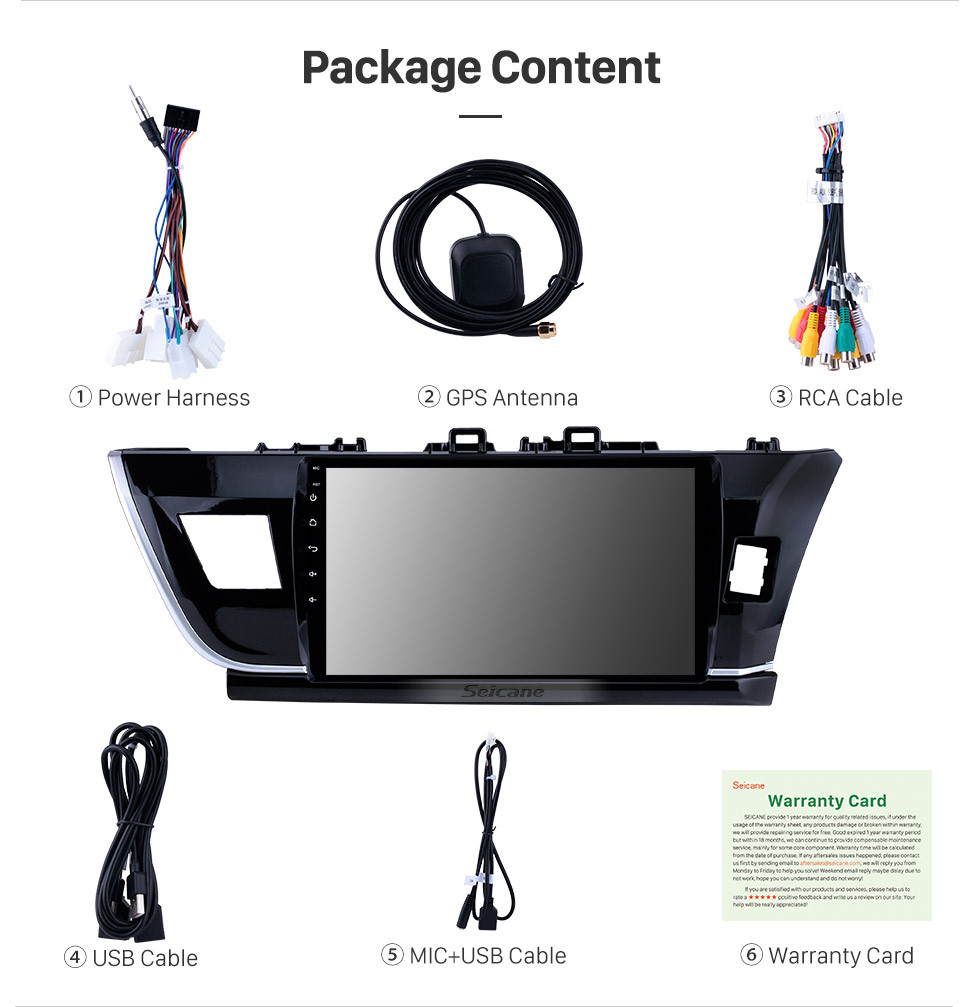 Seicane 10,1 pouces Android 9.0 HD à écran tactile Radio système de navigation GPS pour 2014 Toyota Corolla RHD Bluetooth caméra de recul TV 1080P 4G WIFI volant contrôle miroir Seicane 10,1 pouces Android 9.0 HD à écran tactile Radio système de navigation GPS pour 2014 Toyota Corolla RHD Bluetooth caméra de recul TV 1080P 4G WIFI volant contrôle miroir