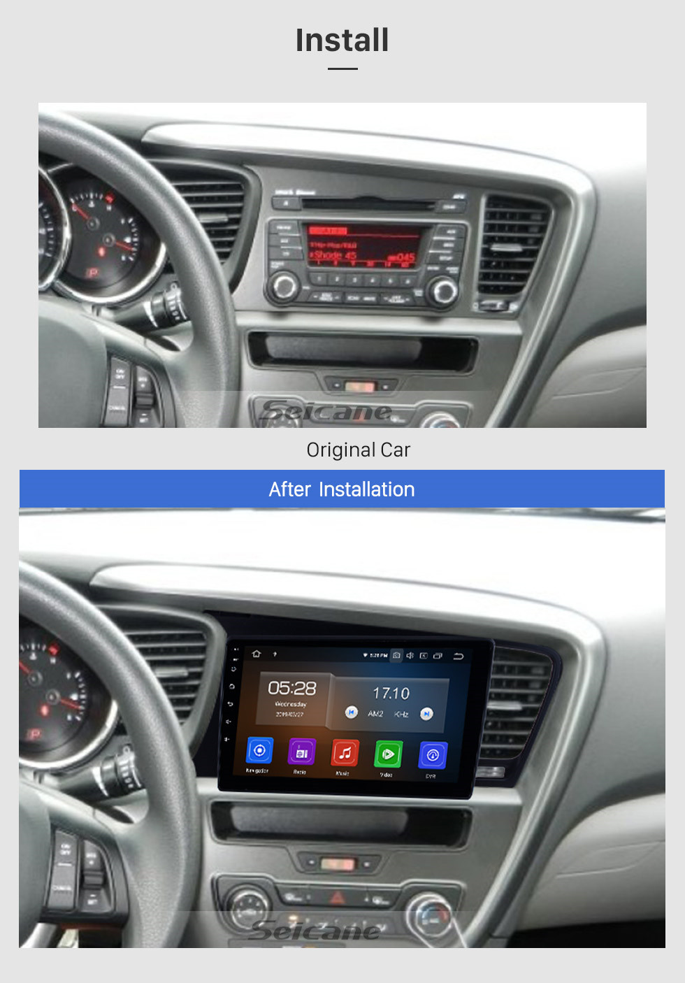Seicane Android 9.0 Radio DVD player GPS navigation system for 2011 2012 2013 2014 KIA K5 LHD with HD 1024*600 touch screen Bluetooth OBD2 DVR 3G WIFI Steering Wheel Control USB SD Rearview camera TV 1080P Video Mirror link Seicane Android 9.0 Radio DVD player GPS navigation system for 2011 2012 2013 2014 KIA K5 LHD with HD 1024*600 touch screen Bluetooth OBD2 DVR 3G WIFI Steering Wheel Control USB SD Rearview camera TV 1080P Video Mirror link