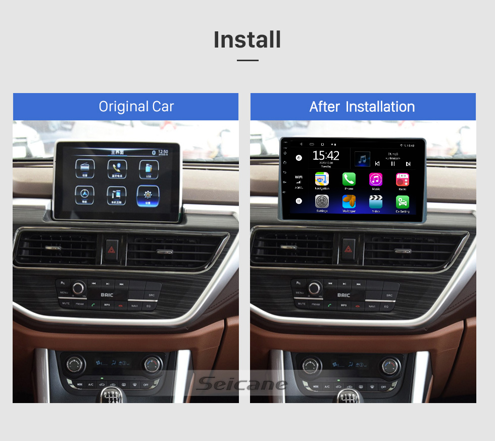 Seicane OEM 9 Zoll Android 13.0 für 2018 BAIC HUANSU S7 Radio mit Bluetooth HD Touchscreen GPS Navigationssystem unterstützt Carplay DAB+