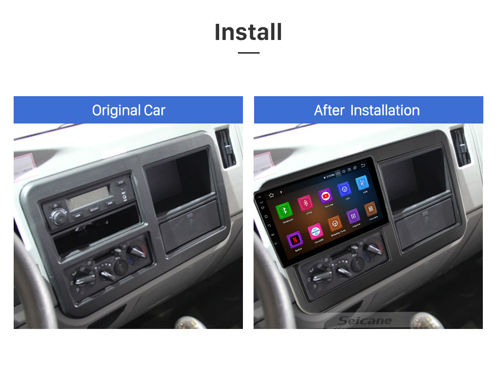 Seicane OEM Android 11.0 for 2014-2021 FOTON SHIDAI KANGRUI H1/H2/H3 Radio with Bluetooth 9 inch HD Touchscreen GPS Navigation System Carplay support DSP