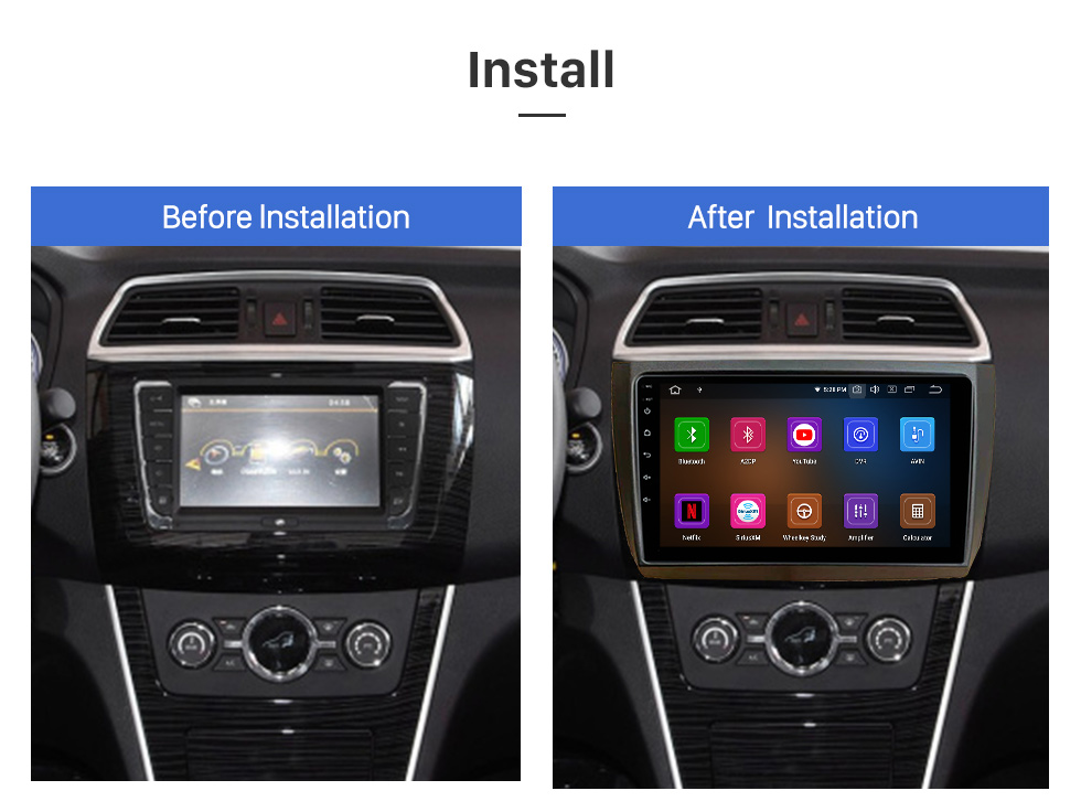 Seicane 9 Zoll Android 11.0 für 2015-2018 FOTON VIEW V3/ V5 Radio GPS-Navigationssystem mit Bluetooth HD Touchscreen Carplay-Unterstützung SWC DAB+ OBD II