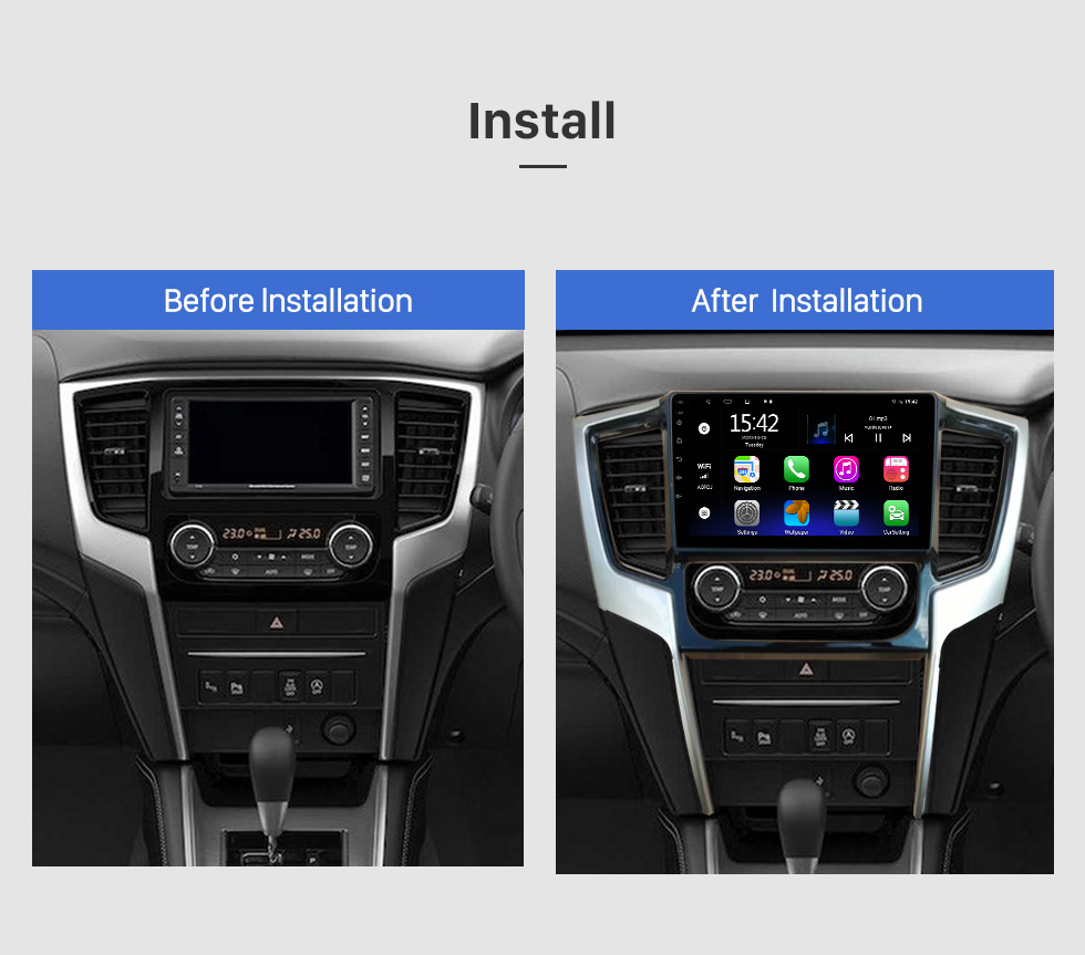Seicane Android 10.0 HD Touchscreen 9 inch for 2019 MITSUBISHI TRITON L200 Radio GPS Navigation System with Bluetooth support Carplay Rear camera Seicane Android 10.0 HD Touchscreen 9 inch for 2019 MITSUBISHI TRITON L200 Radio GPS Navigation System with Bluetooth support Carplay Rear camera