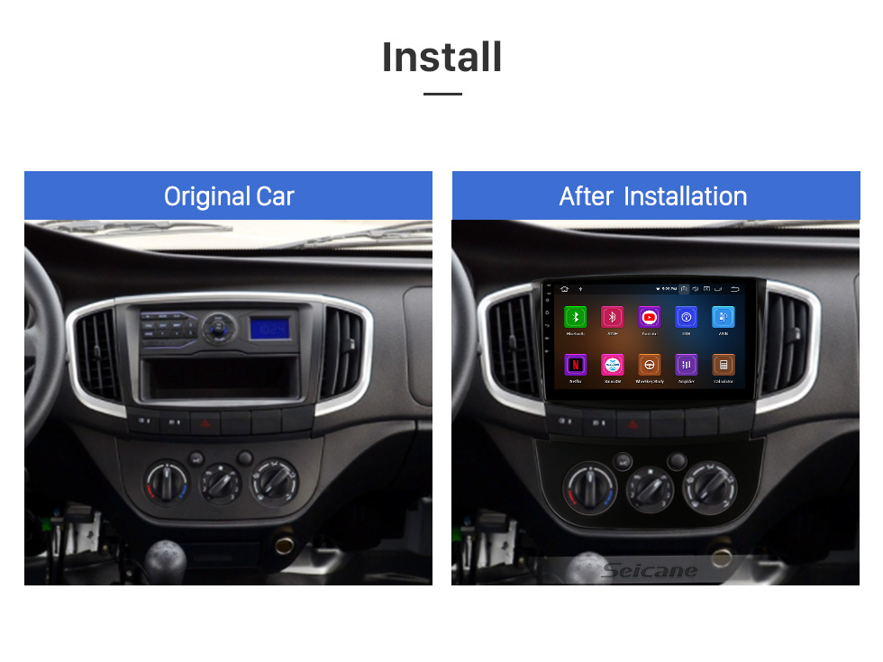 Seicane OEM 10.1 pulgadas Android 11.0 Radio para 2015-2017 CHANA XINBAO / SHENQI T20 Bluetooth HD Pantalla táctil Soporte de navegación GPS Carplay Cámara trasera TPMS