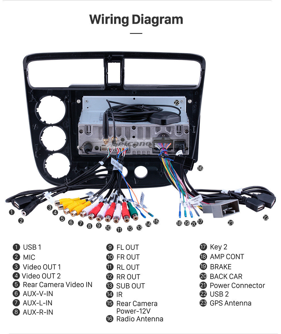 Seicane OEM Android 11.0 para 2001-2005 Honda Civic RHD Manual A / C Radio con Bluetooth 9 pulgadas HD Pantalla táctil Sistema de navegación GPS Carplay compatible con DSP