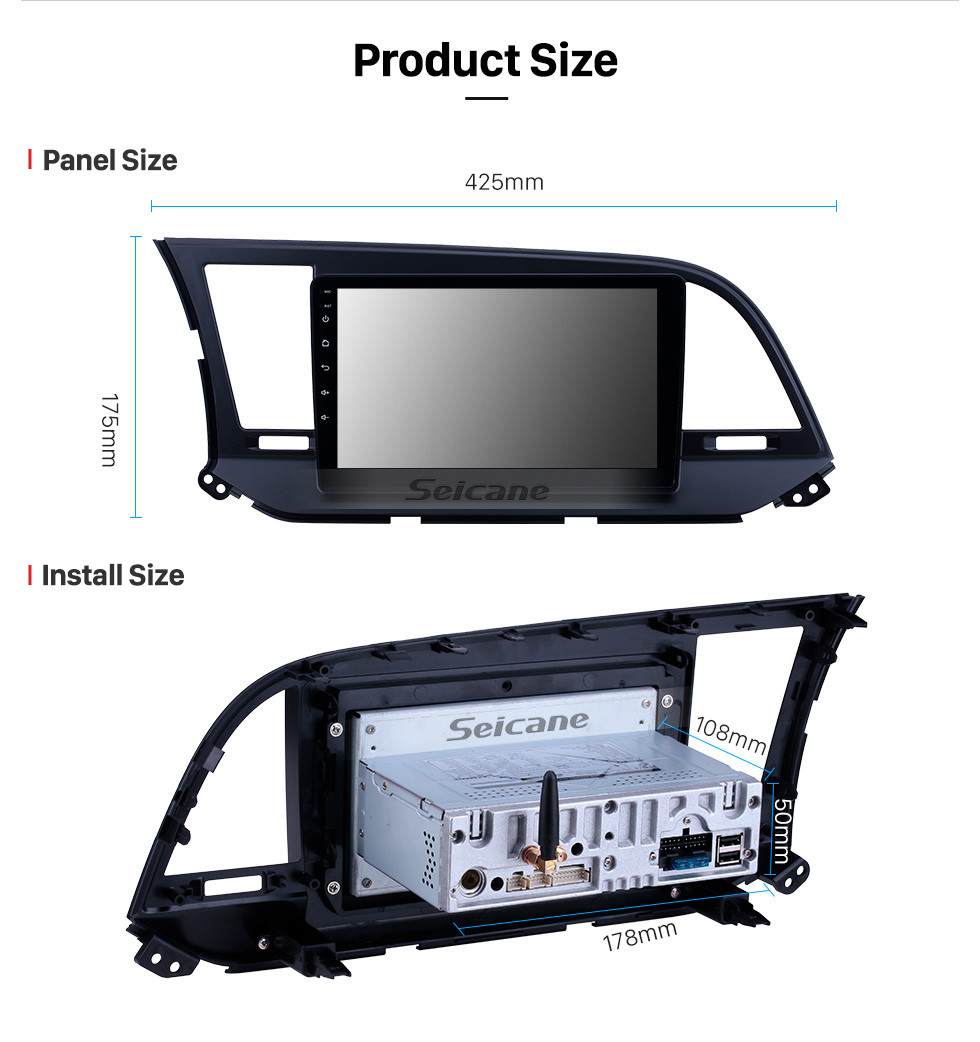 Seicane 9 inch HD Touchscreen 2016 Hyundai Elantra LHD Android 9.0 Radio DVD Player GPS Navigation with wifi Bluetooth Mirror Link OBD2 DAB+ DVR AUX Seicane 9 inch HD Touchscreen 2016 Hyundai Elantra LHD Android 9.0 Radio DVD Player GPS Navigation with wifi Bluetooth Mirror Link OBD2 DAB+ DVR AUX