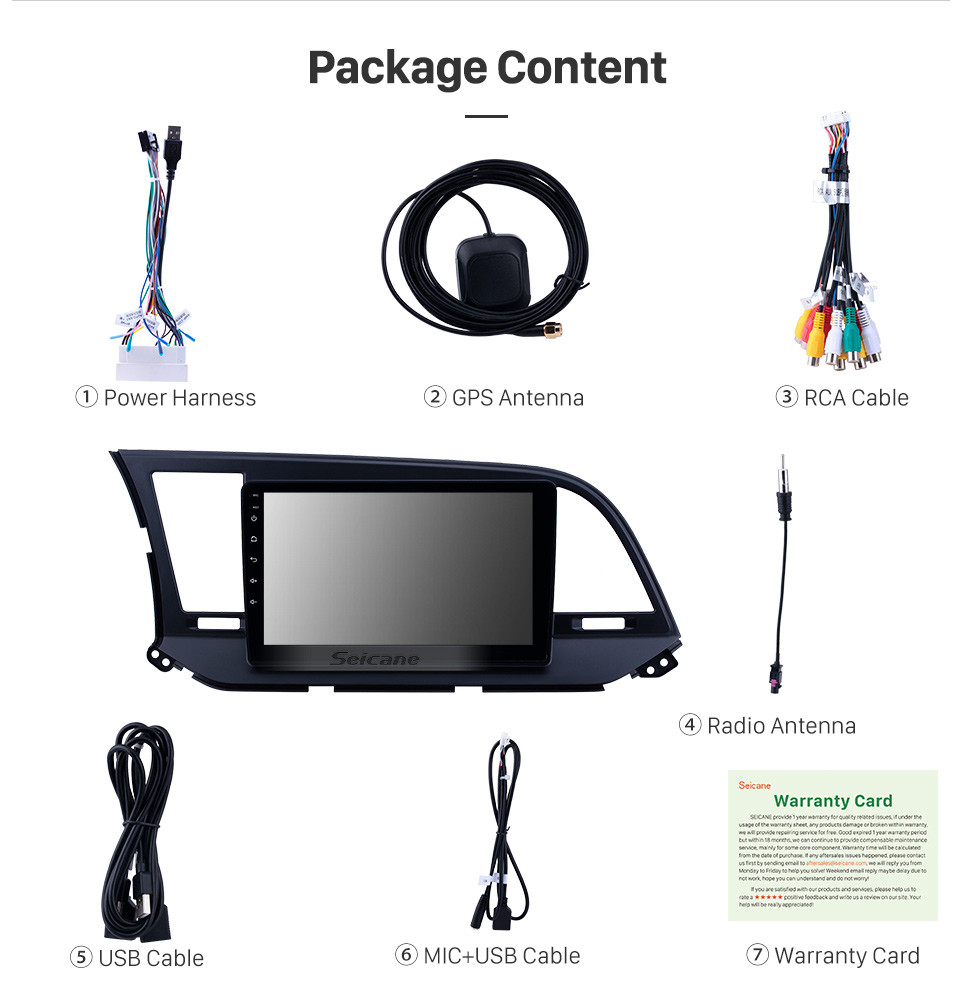 Seicane 9 inch HD Touchscreen 2016 Hyundai Elantra LHD Android 9.0 Radio DVD Player GPS Navigation with wifi Bluetooth Mirror Link OBD2 DAB+ DVR AUX Seicane 9 inch HD Touchscreen 2016 Hyundai Elantra LHD Android 9.0 Radio DVD Player GPS Navigation with wifi Bluetooth Mirror Link OBD2 DAB+ DVR AUX