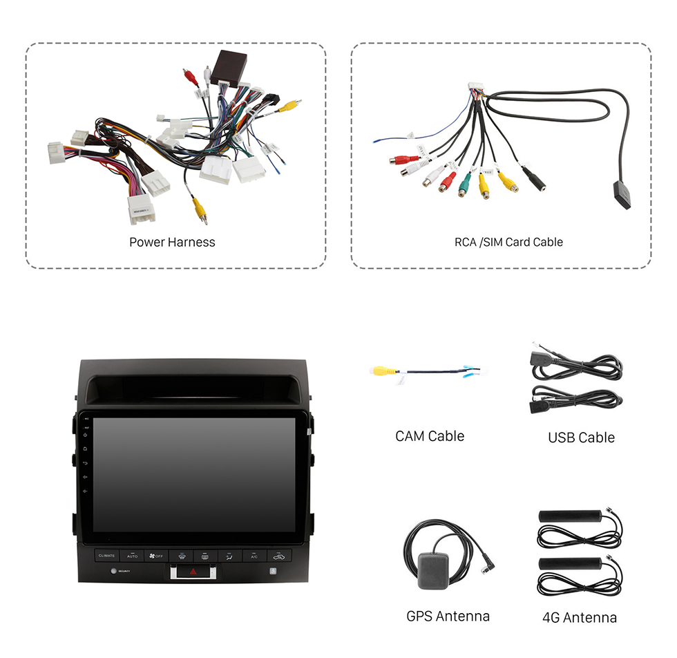 Seicane OEM 10,1 Zoll Android 13.0 Radio für 2006-2015 TOYOTA LAND CRUISER Bluetooth HD Touchscreen GPS Navigationsunterstützung Carplay Rückfahrkamera TPMS