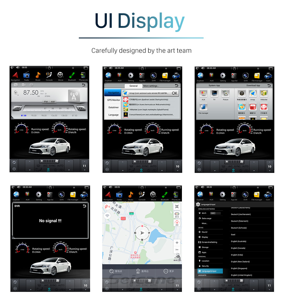 Seicane OEM 16 Zoll Android 9.0 Radio für 2008-2015 TOYOTA LAND CRUISER Bluetooth HD Touchscreen GPS Navigationsunterstützung Carplay Rückfahrkamera TPMS