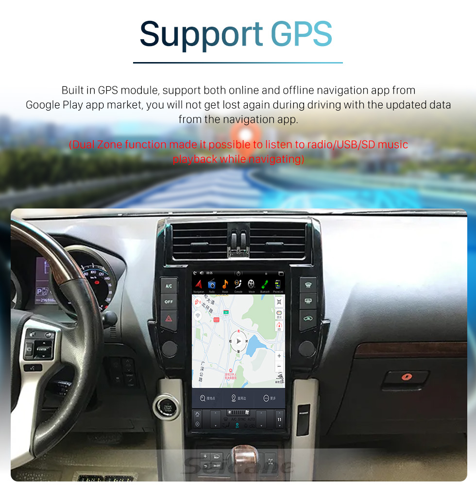 Seicane OEM 9,7 pouces Android 10.0 Radio pour 2010-2017 Volkswagen NOUVEAU Touareg Bluetooth WIFI HD Écran tactile Support de navigation GPS Carplay Caméra arrière DAB + OBD2
