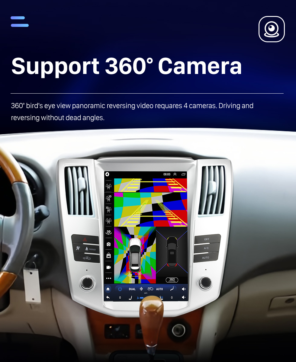 Seicane Radio de navegación GPS Android 10.0 de 12.1 pulgadas para 2004 2005 2006-2008 Lexus RX330 RX300 RX350 RX400 con pantalla táctil HD Bluetooth Carplay compatible con DVR TPMS