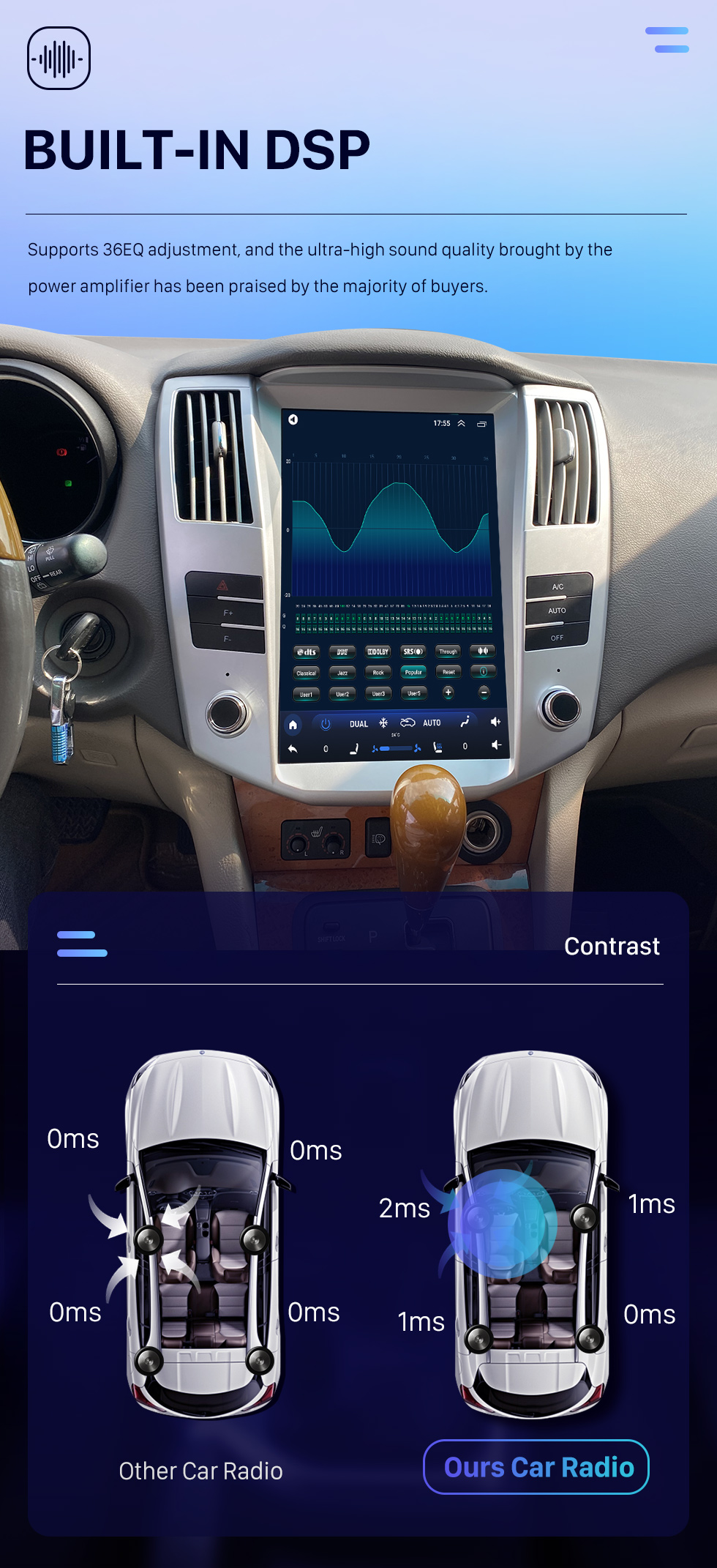Seicane 12,1 Zoll Android 10.0 GPS-Navigationsradio für 2004 2005 2006–2008 Lexus RX330 RX300 RX350 RX400 mit HD-Touchscreen, Bluetooth-Carplay-Unterstützung, DVR TPMS
