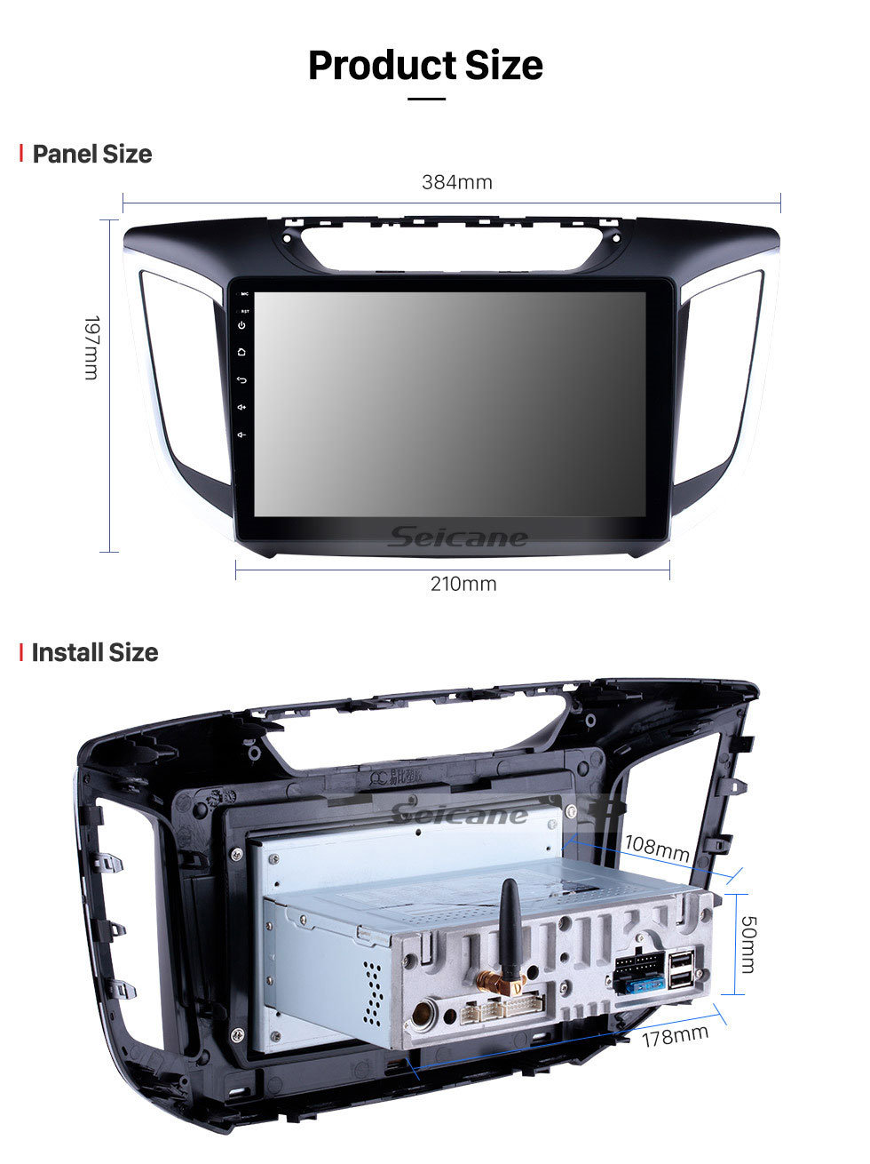 Seicane Android 9.0 1024 * 600 écran tactile Radio pour 2014 2015 HYUNDAI IX25 Creta avec Bluetooth GPS Navigation 4G WIFI commande au volant OBD2 Miroir Lien Seicane Android 9.0 1024 * 600 écran tactile Radio pour 2014 2015 HYUNDAI IX25 Creta avec Bluetooth GPS Navigation 4G WIFI commande au volant OBD2 Miroir Lien