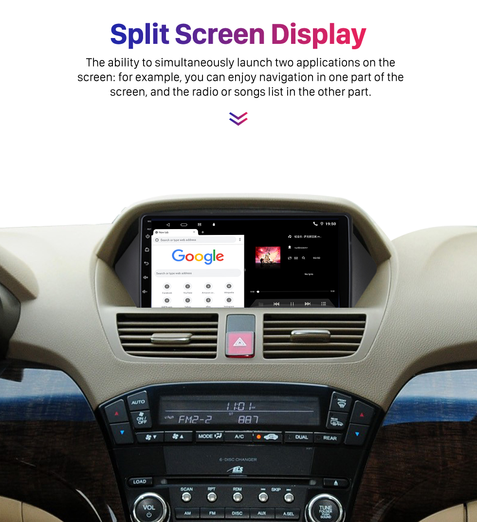 Seicane Android 10.0 de 8 polegadas para sistema de navegação GPS estéreo Acura MDX Elite 2007-2013 com suporte a Bluetooth Carplay OBD2 DVR TMPS