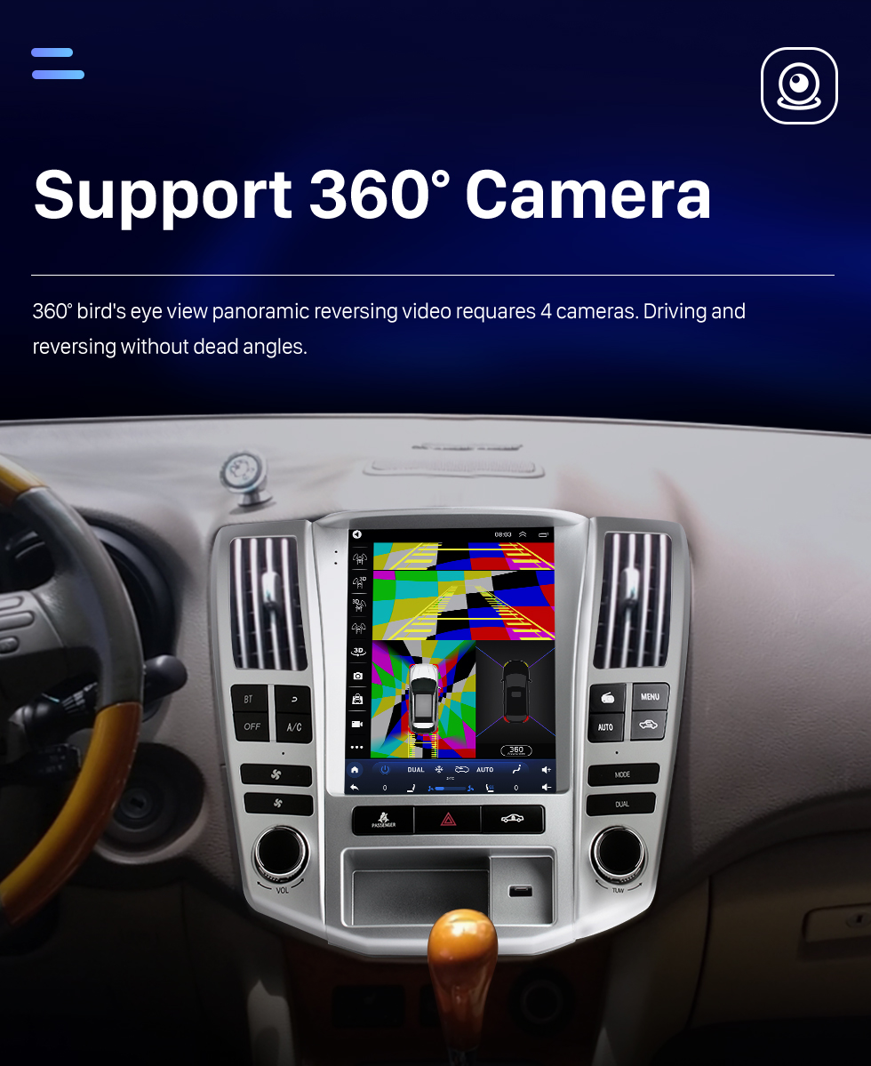 Seicane 9,7-дюймовый сенсорный экран Android 10.0 HD GPS-навигатор для Lexus RX330 RX300 RX350 RX400 2004-2008 гг. с поддержкой Bluetooth USB AUX Carplay TPMS