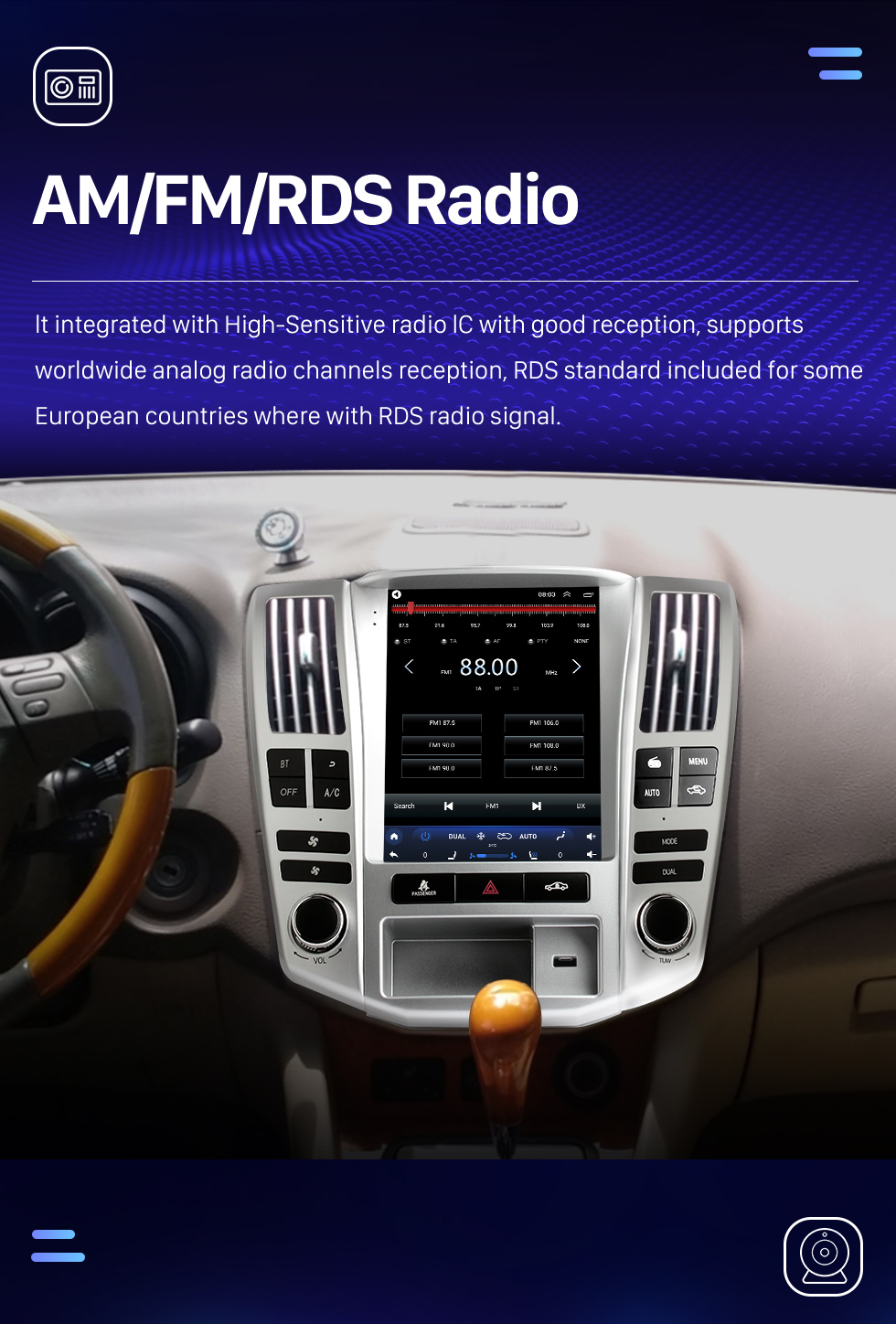 Seicane Radio de navegación GPS con pantalla táctil Android 10.0 HD de 9.7 pulgadas para 2004-2008 Lexus RX330 RX300 RX350 RX400 con Bluetooth USB AUX compatible con Carplay TPMS