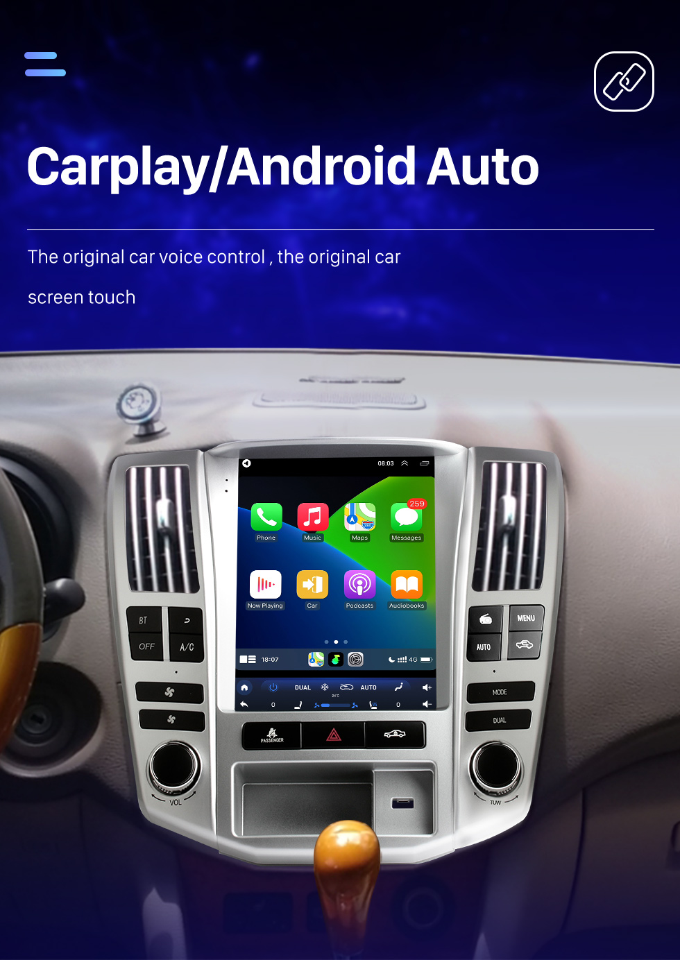 Seicane Radio de navigation GPS à écran tactile Android 10.0 HD de 9,7 pouces pour Lexus RX330 RX300 RX350 RX400 2004-2008 avec prise en charge Bluetooth USB AUX Carplay TPMS