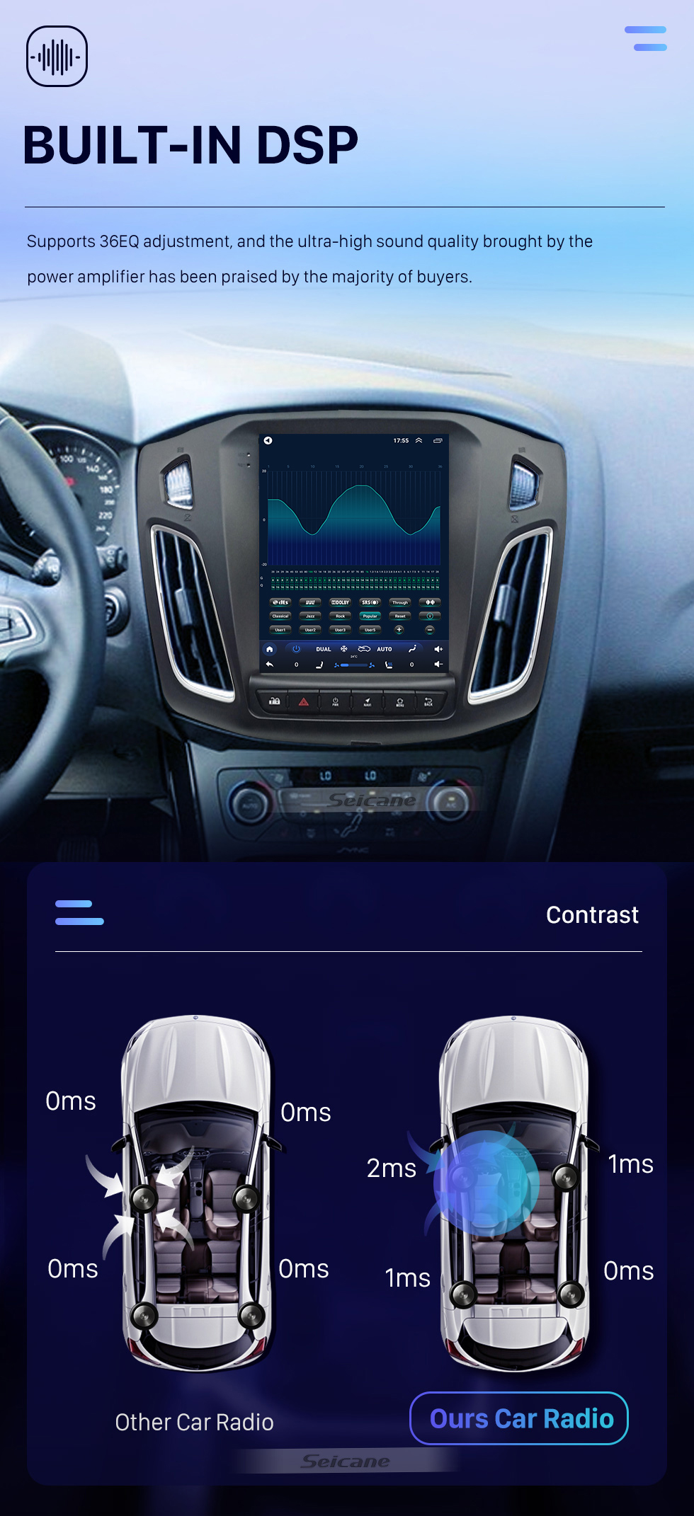 Seicane Android 10.0 para 2012-2015 Ford Focus Radio GPS Navigation System Com HD Touchscreen Bluetooth suporte Carplay OBD2 DVR TPMS