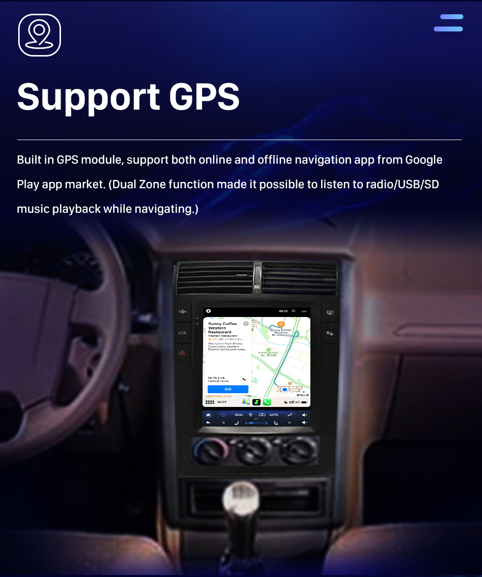 Seicane Rádio OEM Android 10.0 de 9,7 polegadas para 2012-2022 Peugeot 405 Bluetooth WIFI HD Tela sensível ao toque Suporte de navegação GPS Carplay Câmera traseira DAB + OBD2