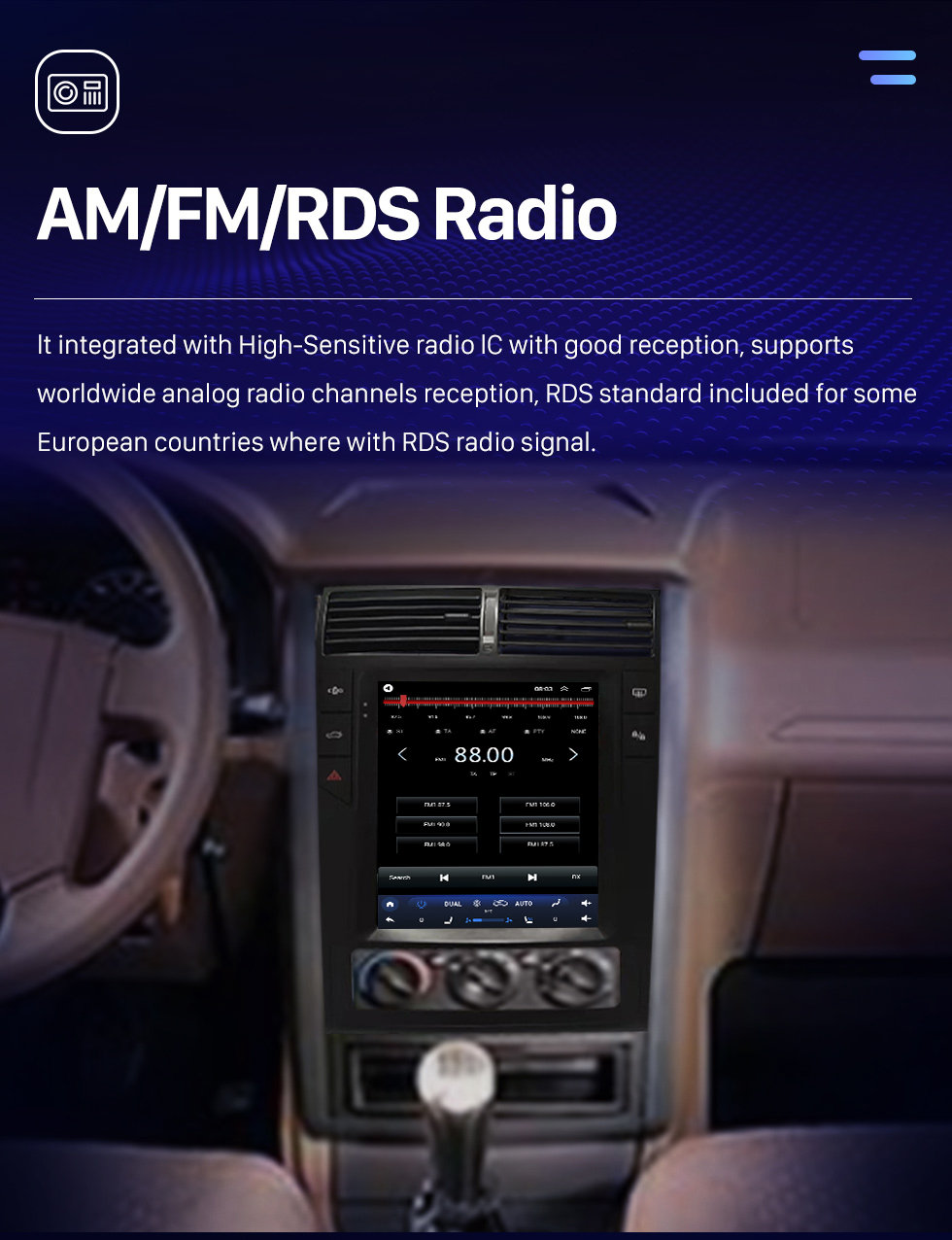 Seicane Rádio OEM Android 10.0 de 9,7 polegadas para 2012-2022 Peugeot 405 Bluetooth WIFI HD Tela sensível ao toque Suporte de navegação GPS Carplay Câmera traseira DAB + OBD2