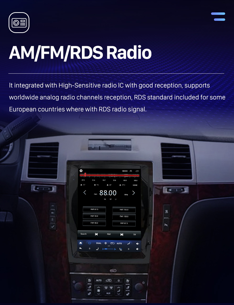 Seicane 9,7-дюймовый Android 10.0 для 2007-2013 Cadillac SLS Radio GPS-навигационная система с сенсорным экраном Bluetooth HD Поддержка Carplay DSP SWC DVR DAB + Резервная камера