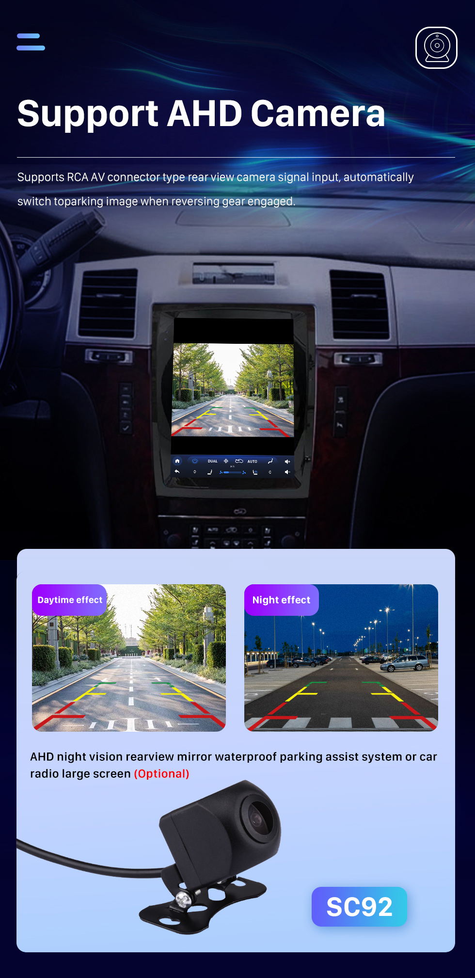 Seicane 9,7 Zoll Android 10.0 für 2007-2013 Cadillac SLS Radio GPS Navigationssystem mit Bluetooth HD Touchscreen Carplay Unterstützung DSP SWC DVR DAB+ Rückfahrkamera