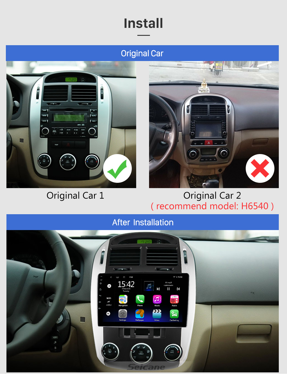 Seicane 9 pouces Android 10.0 pour 2019 TOYOTA AVANZA système de navigation GPS stéréo avec caméra de recul Bluetooth OBD2 DVR TPMS