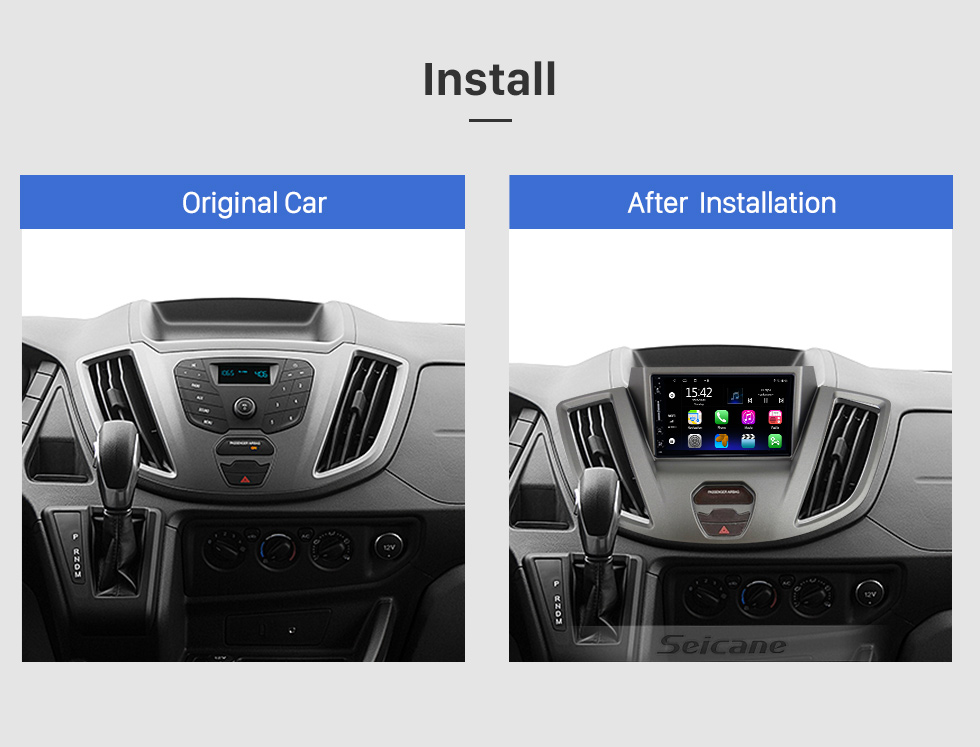 Seicane Radio de coche con pantalla táctil de 7 pulgadas para 2015-2022 FDRD TRANSIT con bluetooth carplay compatible con cámara de respaldo HD Digital TV