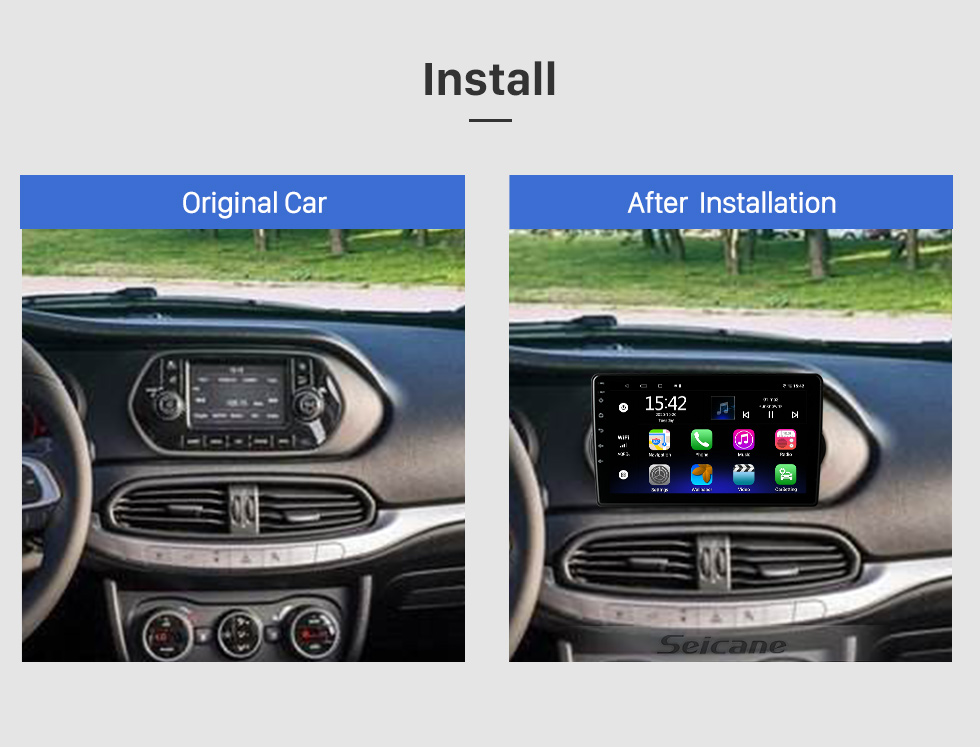 N A BOOYES pour Fiat Tipo Aegea Egea 2015-2017 Android 10.0 Single DIN 7 Voiture Multimédia GPS Navigation Auto Radio Stéréo Auto Auto Play TPMS OBD 4G WiFi Dab SWC