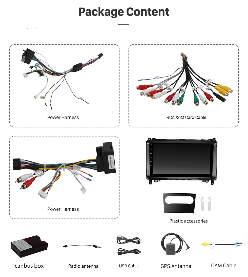 Seicane 9 pulgadas para 2004-2012 BENZ B200/ A-KLASSE (W169)/ B-KLASSE (W245) Radio de navegación GPS con pantalla táctil Bluetooth AUX soporte OBD2 DVR Carplay