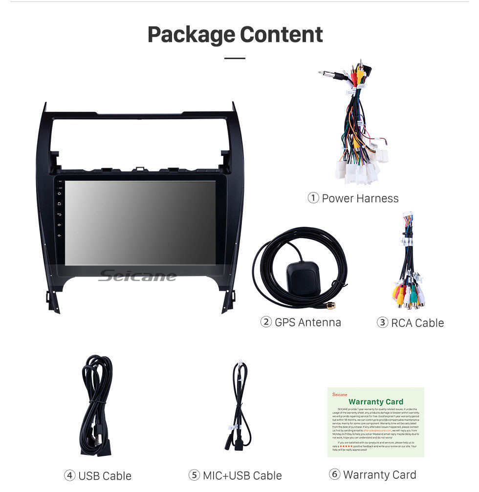 Seicane Android 9.0 2012-2017 Toyota Camry 10.1 Inch HD Touchscreen Car Stereo Radio Head Unit GPS Navigation Bluetooth WIFI Support Backup Camera Steering Wheel Control USB DVR Seicane Android 9.0 2012-2017 Toyota Camry 10.1 Inch HD Touchscreen Car Stereo Radio Head Unit GPS Navigation Bluetooth WIFI Support Backup Camera Steering Wheel Control USB DVR