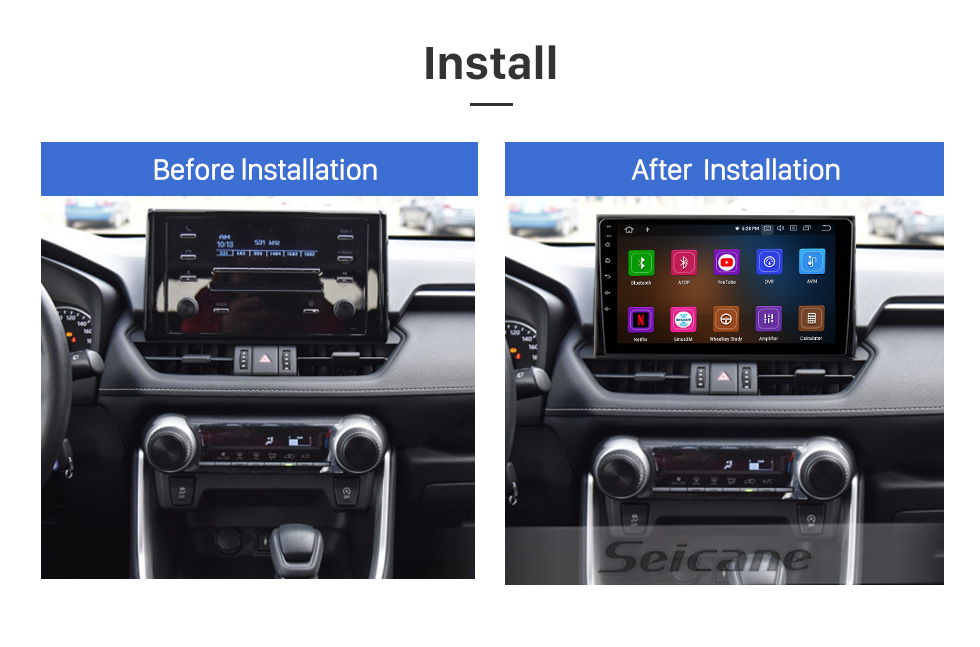 Seicane 10.1 inch Android 10.0 for 2019-2021 TOYOTA RAV4 LOW-END GPS Navigation Radio with Bluetooth HD Touchscreen WIFI support TPMS DVR Carplay Rearview camera DAB+